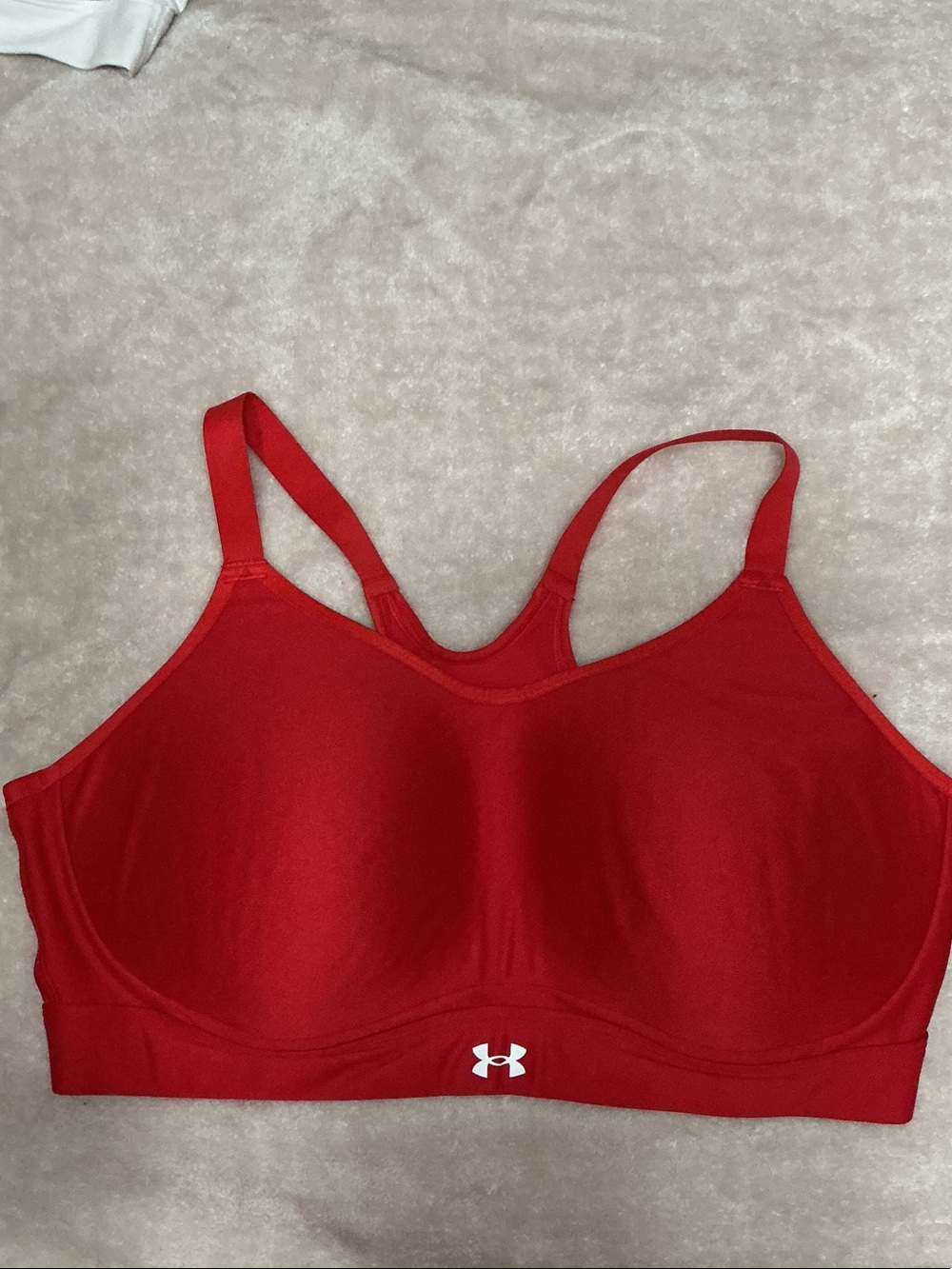 Under Armour Red Molded-Cup High Support Sports Bra